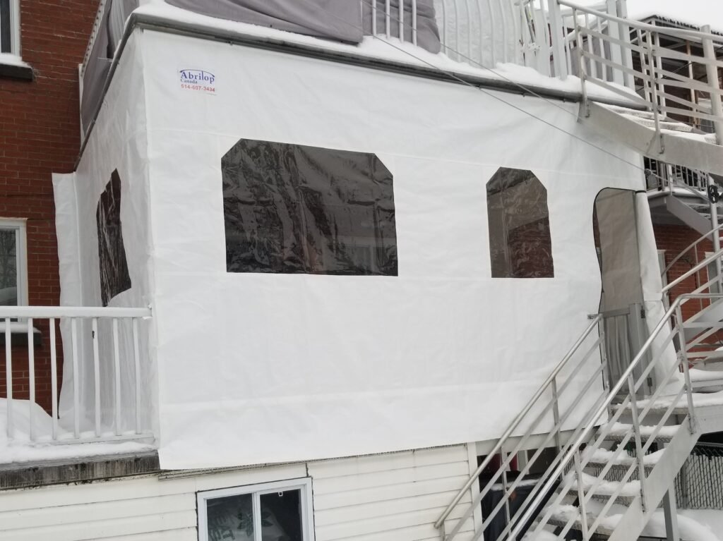 Rideaux d'hiver pour terrasse extérieur